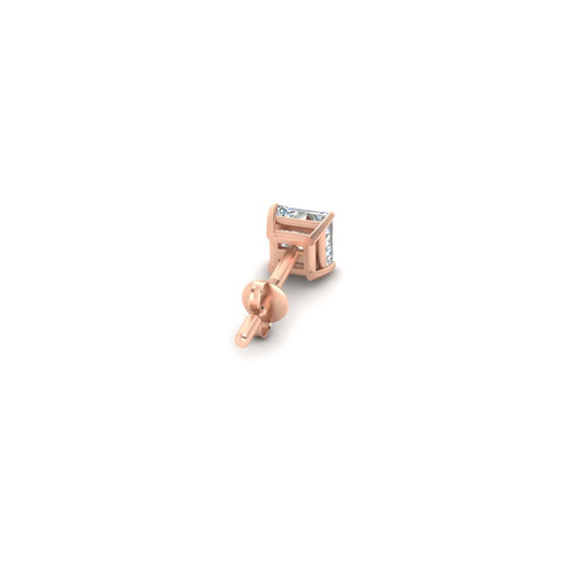 1 Carat Single Solitaire Princess Cut Male Earring