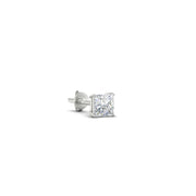 1 Carat Single Solitaire Princess Cut Male Earring