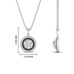 Load image into Gallery viewer, 1-carat-double-halo-black-diamond-round-pendant-necklace-in-white-gold-FDPD1190ROGBLACKANGLE2-NL-1CT-WG
