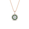 Load image into Gallery viewer, 1-carat-double-halo-emerald-round-pendant-necklace-in-rose-gold-FDPD1190ROGEMGRANGLE1-NL-1CT-RG-T.jpg?v=1768457619