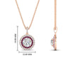 Load image into Gallery viewer, 1-carat-double-halo-pink-sapphire-round-pendant-necklace-in-rose-gold-FDPD1190ROGSADRPIANGLE2-NL-1CT-RG-T_1080x1080-hw.jpg?v=1768457619