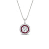 Load image into Gallery viewer, 1-carat-double-halo-pink-sapphire-round-pendant-necklace-in-white-gold-FD-PD1190ROGSADRPIANGLE1-NL-1CT-WG-T.jpg?v=1768457619