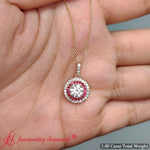 Load image into Gallery viewer, 1-carat-double-halo-ruby-round-pendant-necklace-in-14k-yellow-gold-fdpd1190ro-1_1
