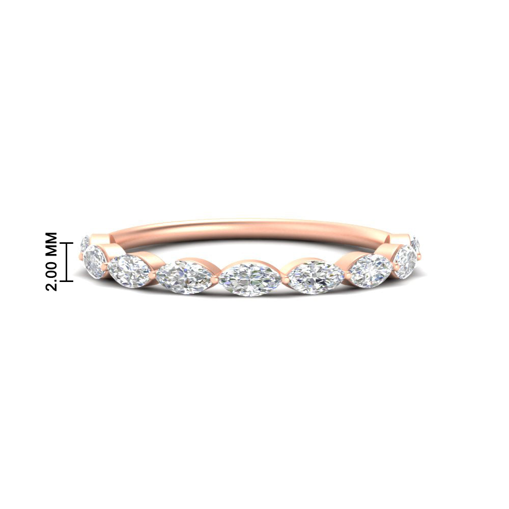 East West Marquise Cut Stacking Band