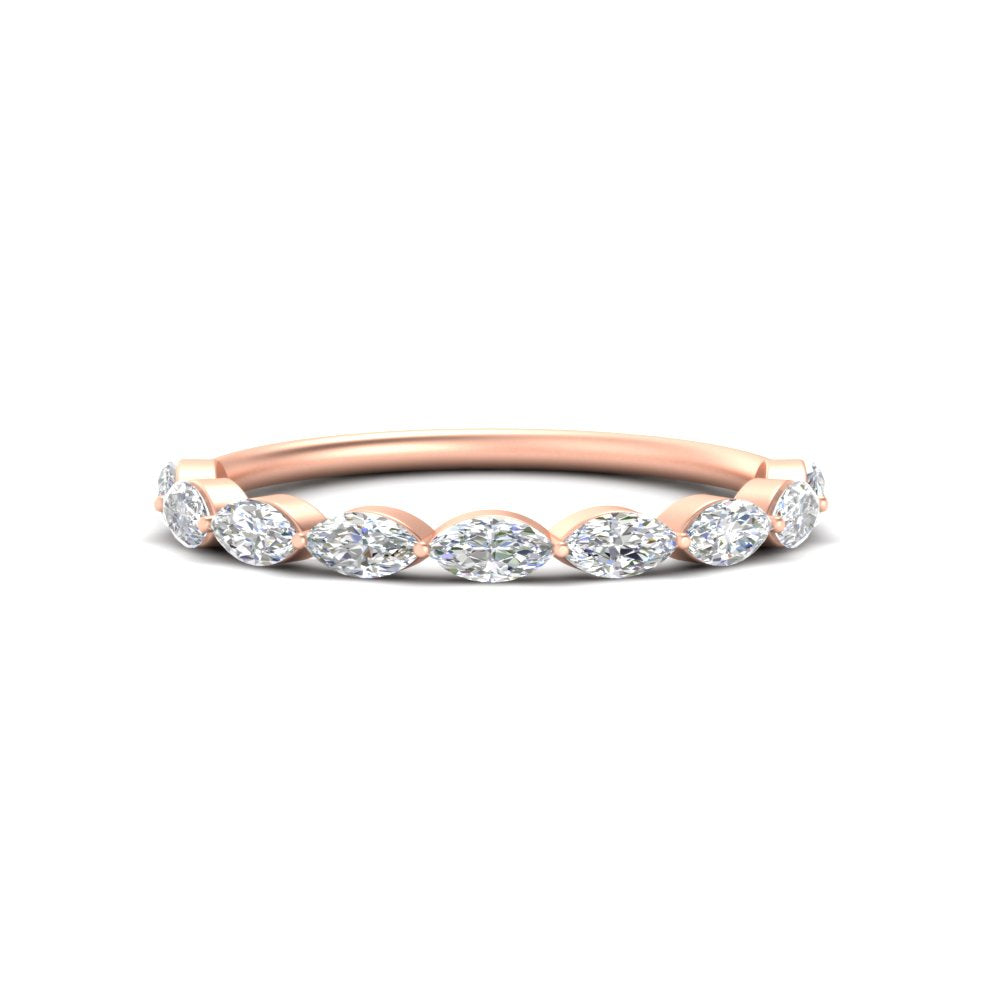 East West Marquise Cut Stacking Band