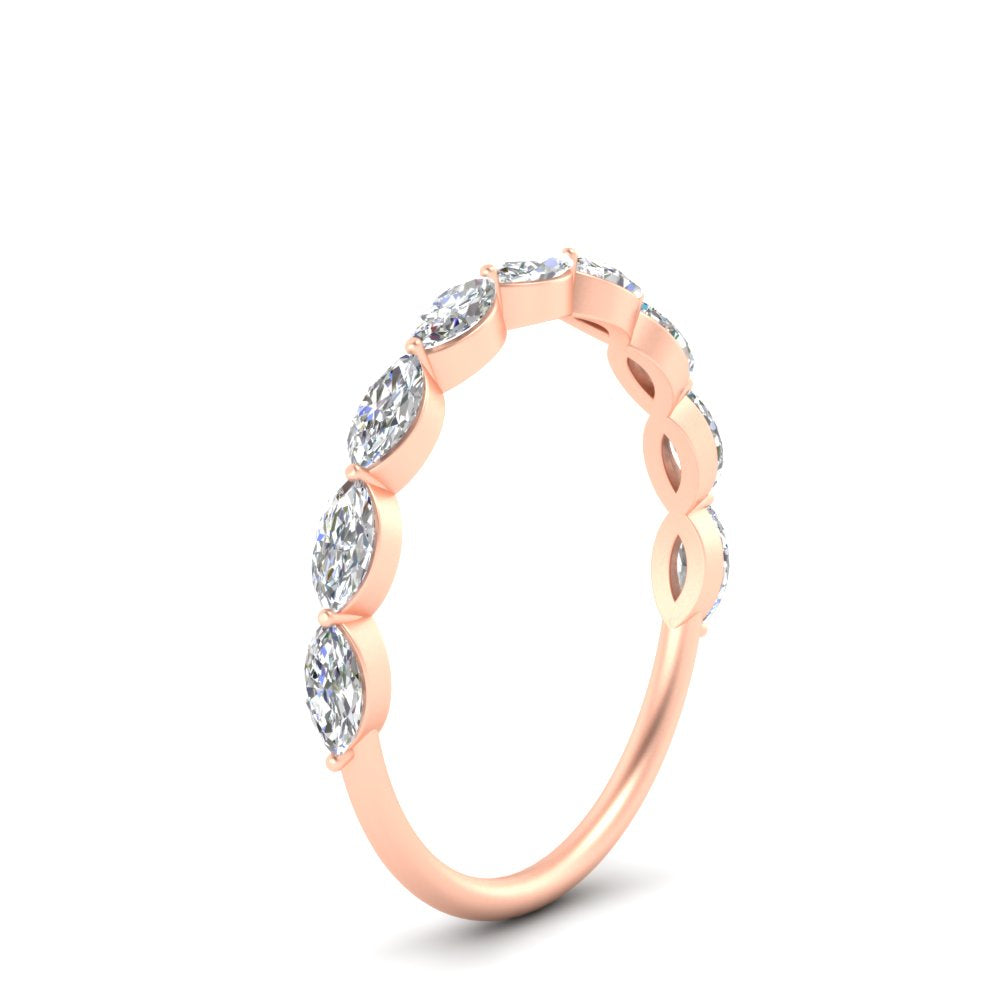 East West Marquise Cut Stacking Band