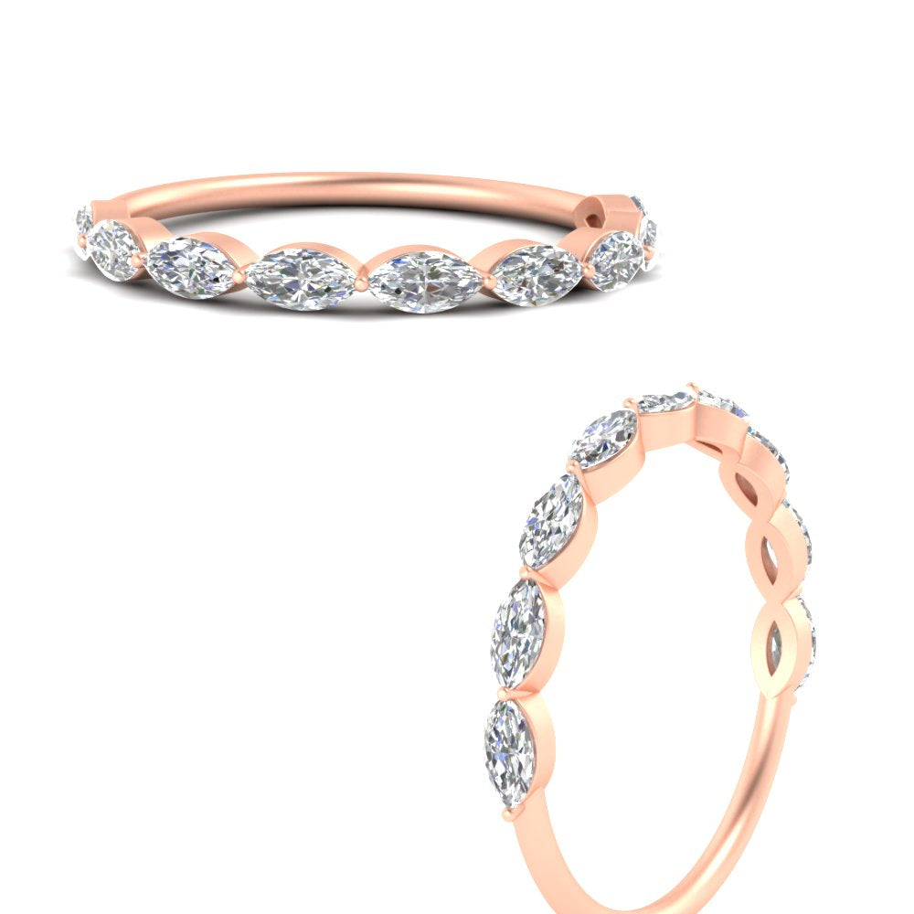 East West Marquise Cut Stacking Band