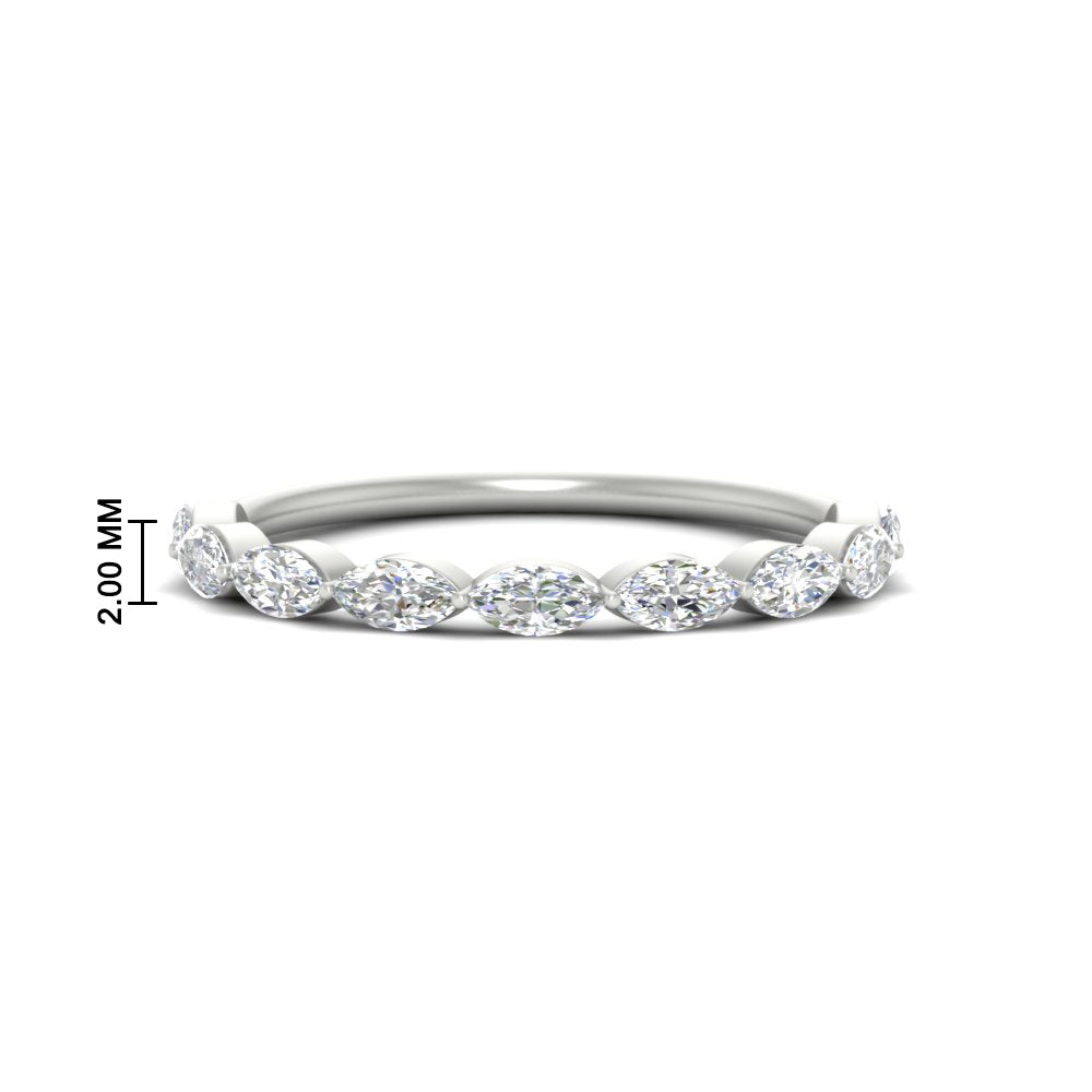 East West Marquise Cut Stacking Band