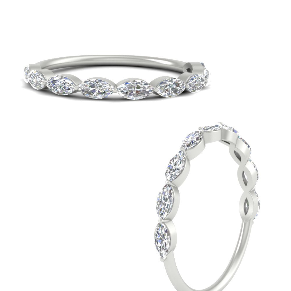 East West Marquise Cut Stacking Band