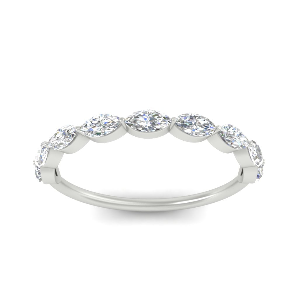 East West Marquise Cut Stacking Band
