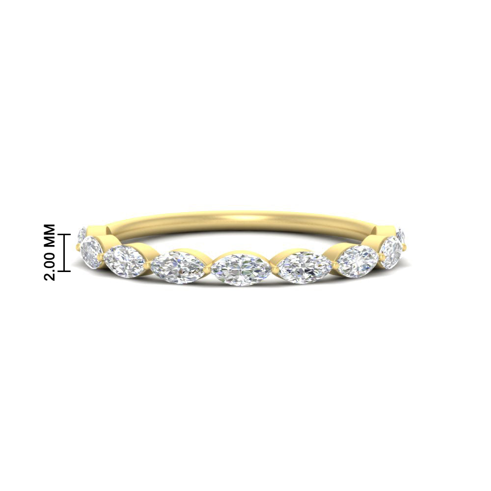 East West Marquise Cut Stacking Band