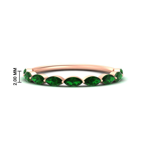 1-carat-east-west-marquise-emerald-stacking-wedding-band-in-rose-gold-FD8398MQBGEMGER-1.00CT-NL-RG-HW