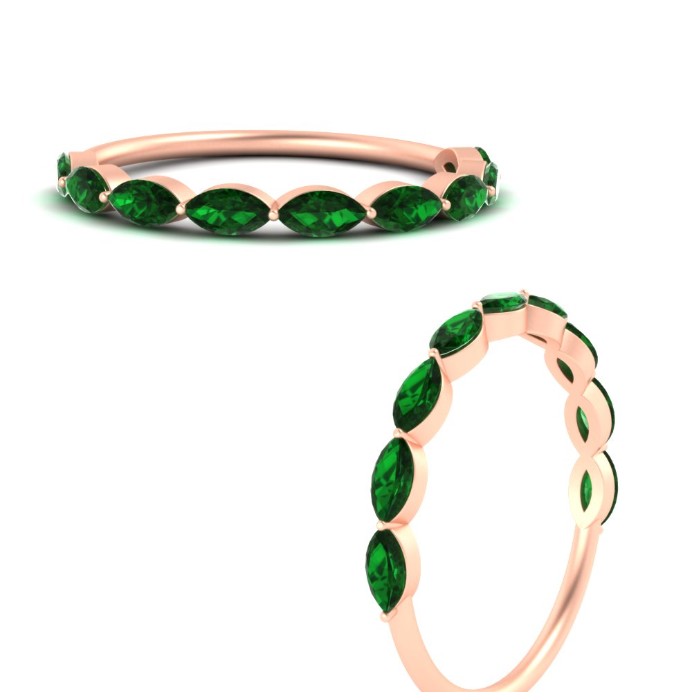 East West Marquise Cut Stacking Band