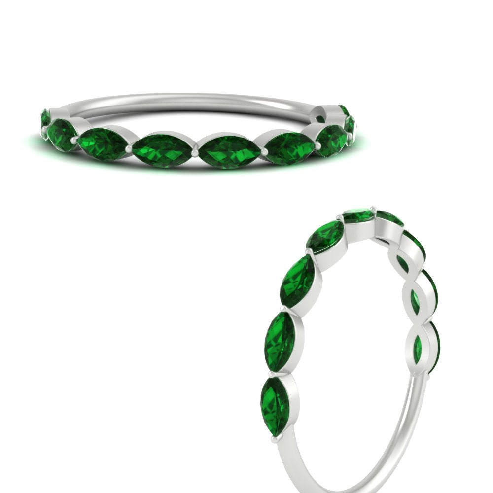 East West Marquise Cut Stacking Band