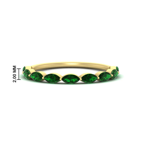 1-carat-east-west-marquise-emerald-stacking-wedding-band-in-yellow-gold-FD8398MQBGEMGER-1.00CT-NL-YG-HW
