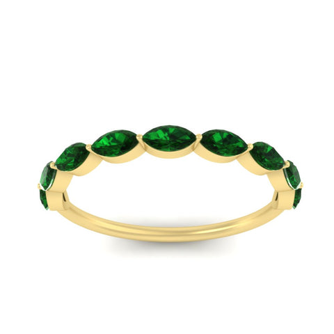 1-carat-east-west-marquise-emerald-stacking-wedding-band-in-yellow-gold-FD8398MQBGEMGERANGLE5-1.00CT-NL-YG