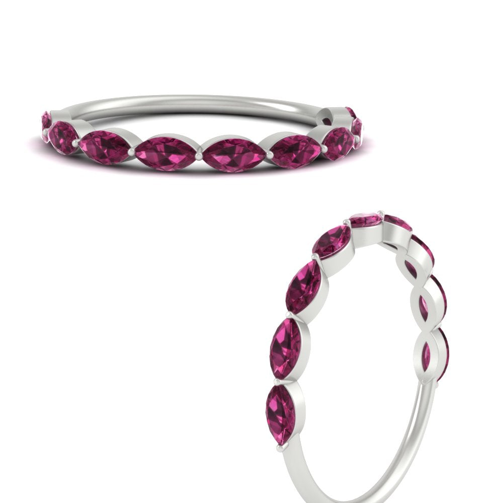 East West Marquise Cut Stacking Band