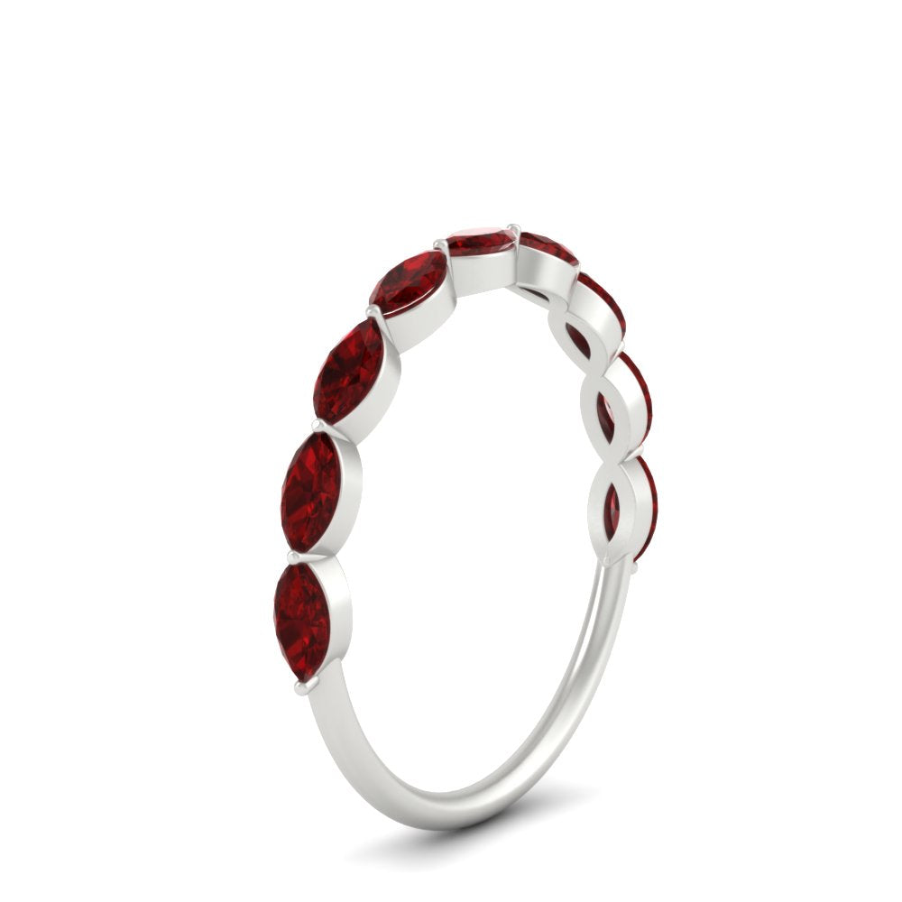 East West Marquise Cut Stacking Band