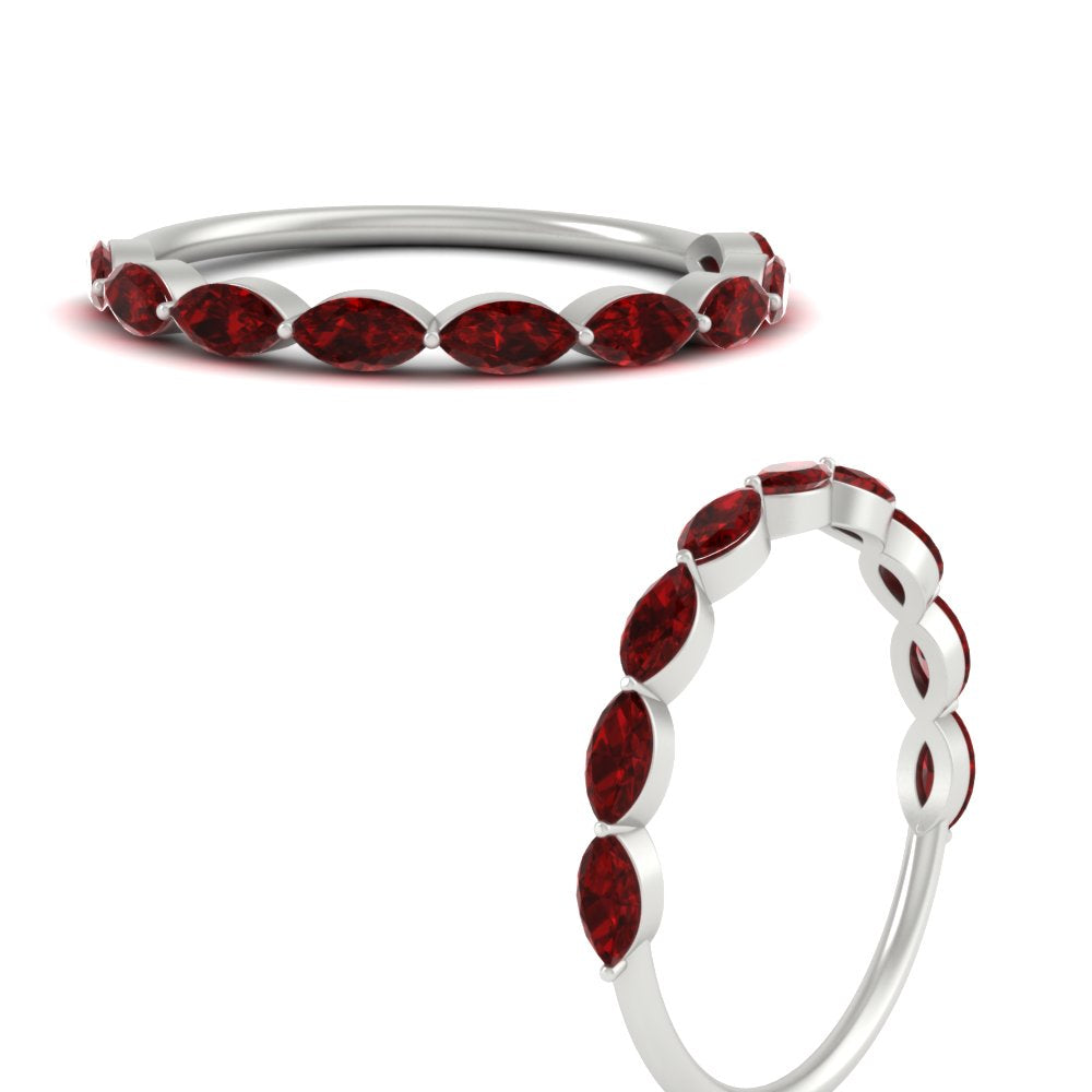 East West Marquise Cut Stacking Band