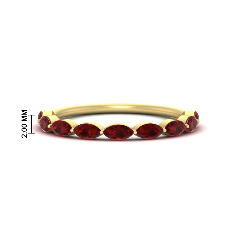 East West Marquise Cut Stacking Band