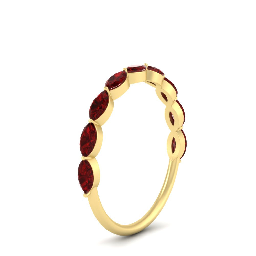 East West Marquise Cut Stacking Band