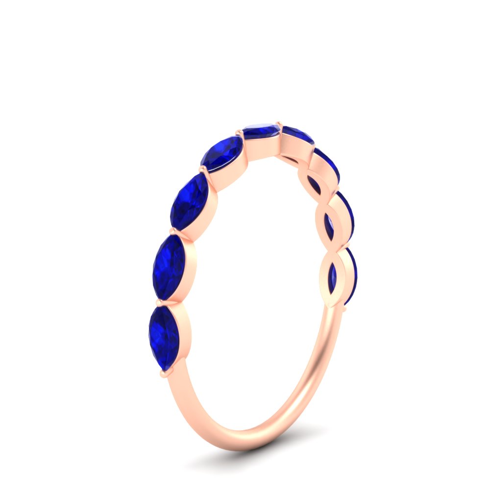 East West Marquise Cut Stacking Band