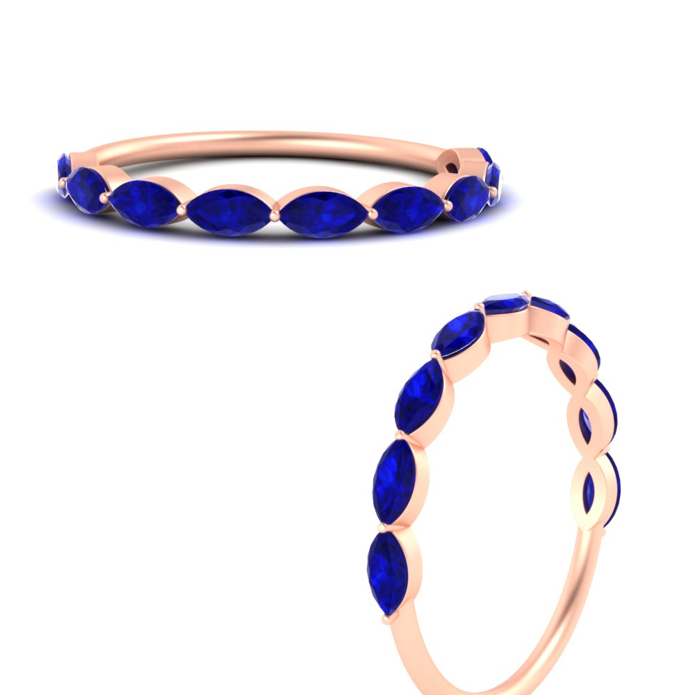 East West Marquise Cut Stacking Band