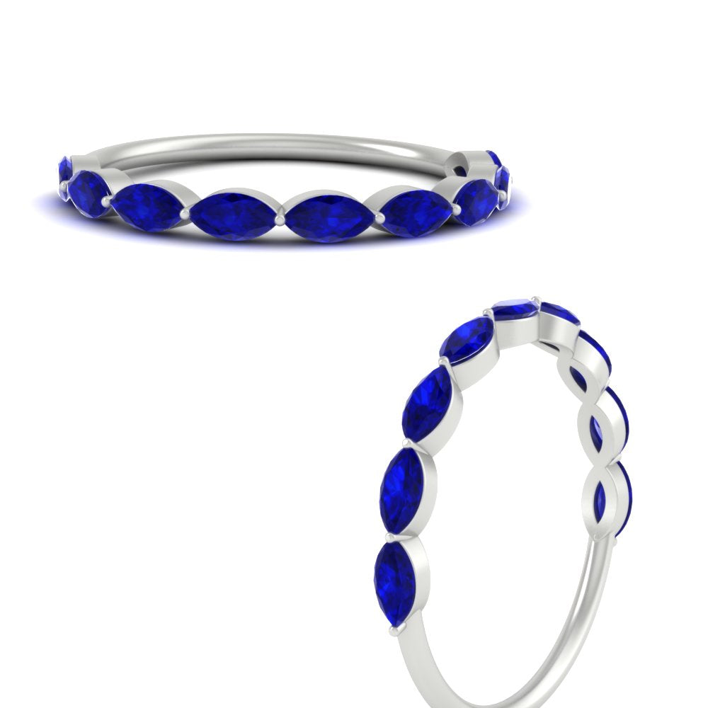 East West Marquise Cut Stacking Band