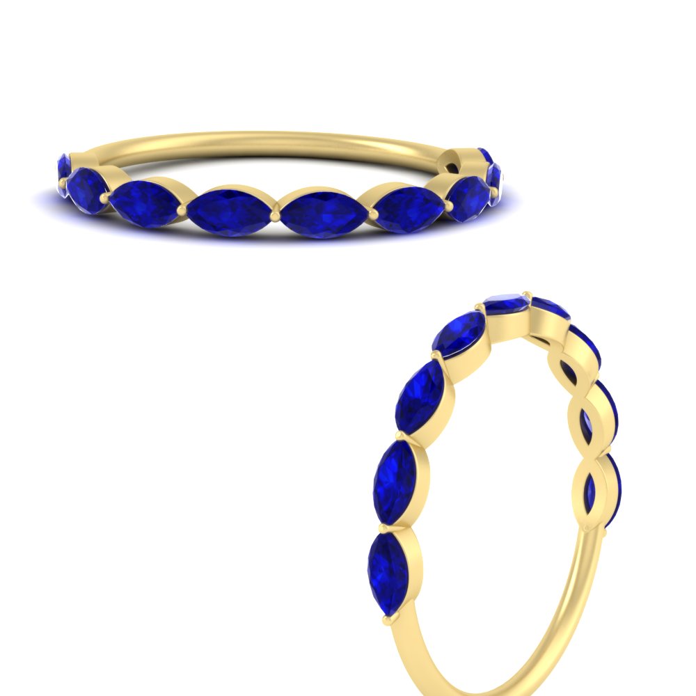 East West Marquise Cut Stacking Band