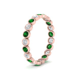 Load image into Gallery viewer, 1-carat-emerald-bezel-eternity-ring-in-rose-gold-FDEWB10558-0.05CTGEMGRANGLE3-NL-RG