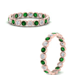 Load image into Gallery viewer, 1-carat-emerald-bezel-eternity-ring-in-rose-gold-FDEWB10558-0.05CTGEMGRANGLE3-NL-RG