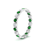 Load image into Gallery viewer, 1-carat-emerald-bezel-eternity-ring-in-white-gold-FDEWB10558-0.05CTGEMGRANGLE3-NL-WG