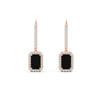 Load image into Gallery viewer, 1-carat-emerald-cut-black-diamond-drop-halo-diamond-earrings-in-rose-gold-FD-EAR11235EMGBLACKANGLE1-1.00CT-NL-RG.jpg