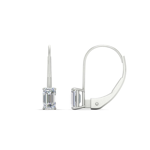 1-carat-emerald-diamond-lever-back-solitaire-earrings-in-white-gold-FD-EAR9225EM-1.00 CT-NL-WG