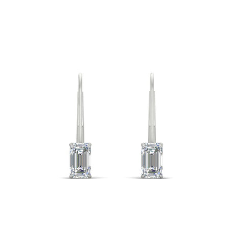 1-carat-emerald-diamond-lever-back-solitaire-earrings-in-white-gold-FD-EAR9225EM-1.00 CT-NL-WG