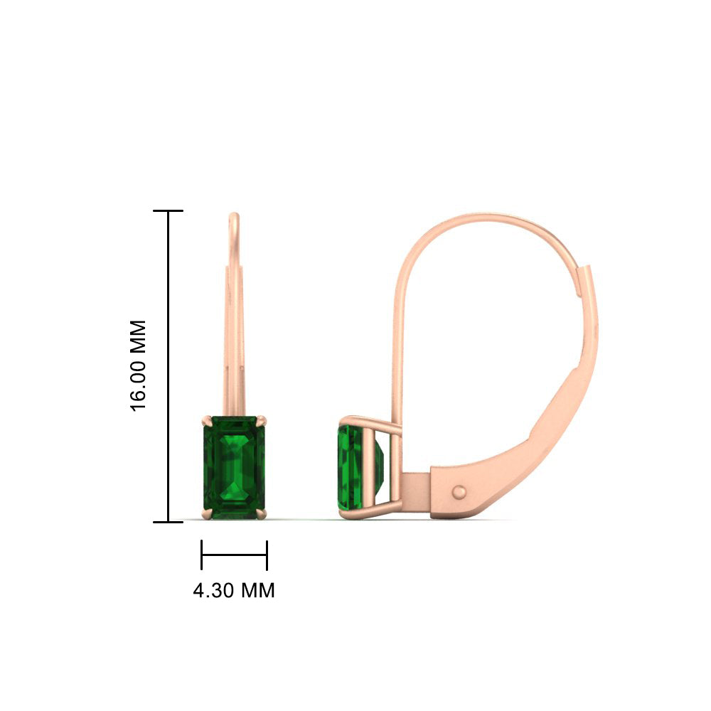 1-carat-emerald-emerald-lever-back-solitaire-earrings-in-rose-gold-FD-EAR9225EMGEMGR-1.00 CT-NL-RG