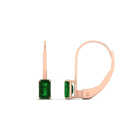 1-carat-emerald-emerald-lever-back-solitaire-earrings-in-rose-gold-FD-EAR9225EMGEMGR-1.00 CT-NL-RG