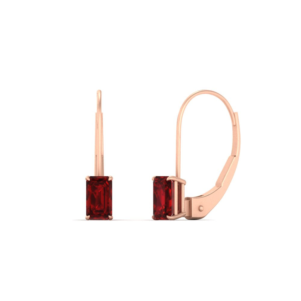 1-carat-emerald-ruby-lever-back-solitaire-earrings-in-rose-gold-FD-EAR9225EMGRUDR-1.00 CT-NL-RG
