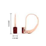 Load image into Gallery viewer, 1-carat-emerald-ruby-lever-back-solitaire-earrings-in-rose-gold-FD-EAR9225EMGRUDR-1.00 CT-NL-RG
