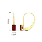 Load image into Gallery viewer, 1-carat-emerald-ruby-lever-back-solitaire-earrings-in-yellow-gold-FD-EAR9225EMGRUDR-1.00 CT-NL-YG
