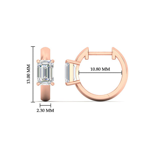 1 Carat Solitaire Diamond Huggie Hoop Earrings