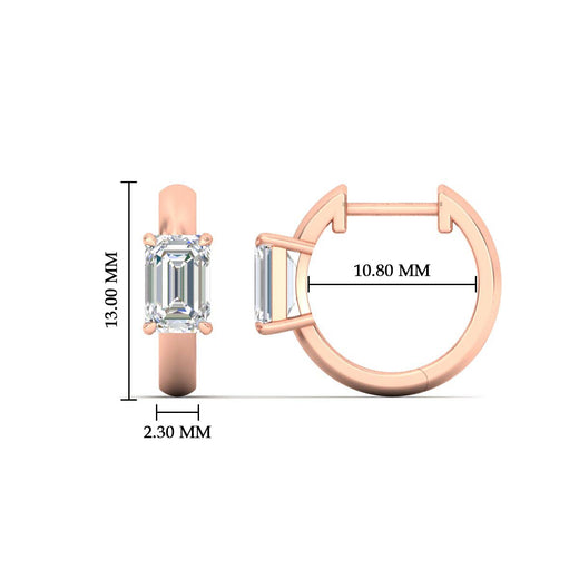 1 Carat Solitaire Diamond Huggie Hoop Earrings