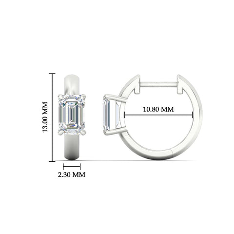 1 Carat Solitaire Diamond Huggie Hoop Earrings