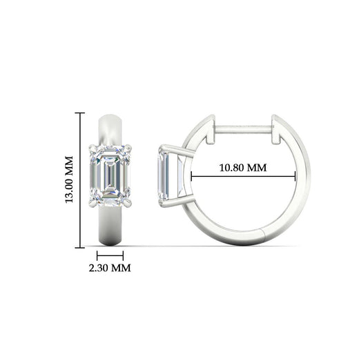 1 Carat Solitaire Diamond Huggie Hoop Earrings