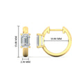 Thumbnail 34 - 1 Carat Solitaire Diamond Huggie Hoop Earrings