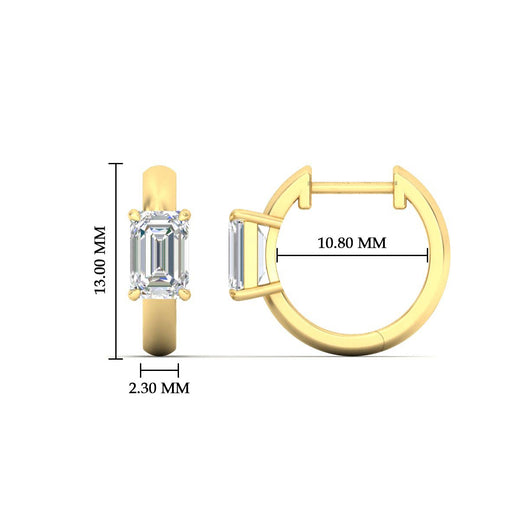 1 Carat Solitaire Diamond Huggie Hoop Earrings