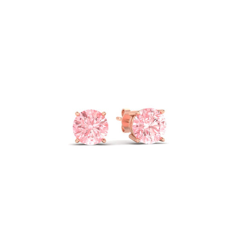 Fancy Color Lab Grown Round Diamond Stud Earrings