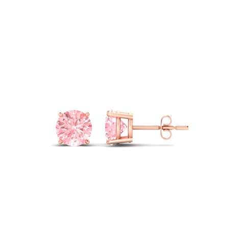Fancy Color Lab Grown Round Diamond Stud Earrings