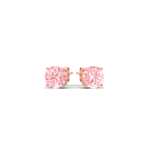 Fancy Color Lab Grown Round Diamond Stud Earrings