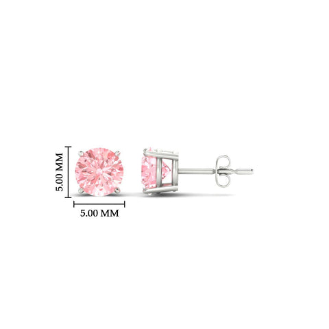 Fancy Color Lab Grown Round Diamond Stud Earrings